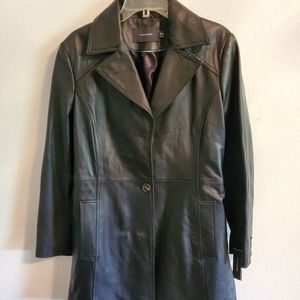Tahari Xl  long leather jacket